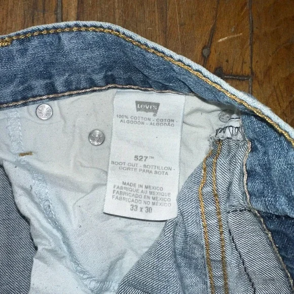 Levi's 527 Jeans Men's Size 33x30 Blue Denim Medium Wash Flat Front Bootcut Leg - Picture 10 of 10